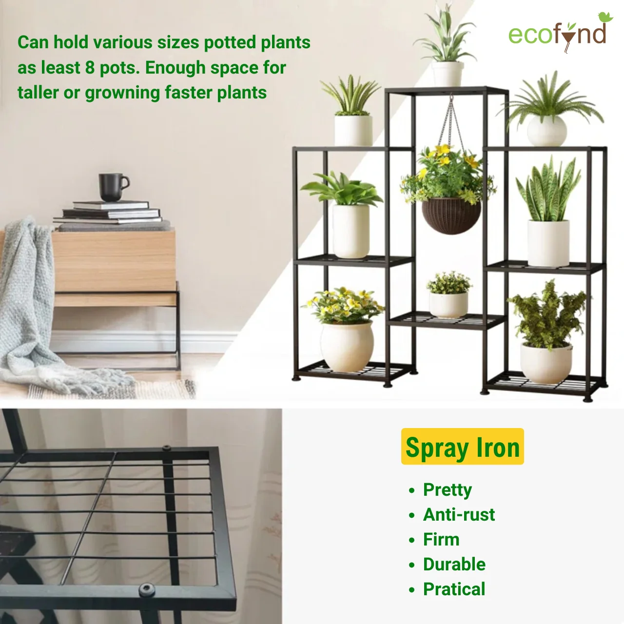 Andy Shelf Plant Stand – Modern 4-Tier Metal Display Rack - Image 3