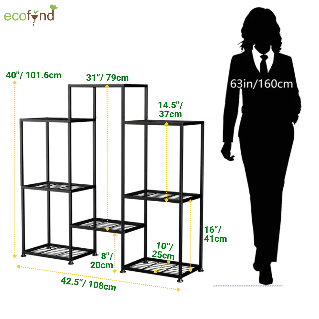 Andy Shelf Plant Stand – Modern 4-Tier Metal Display Rack - Image 4