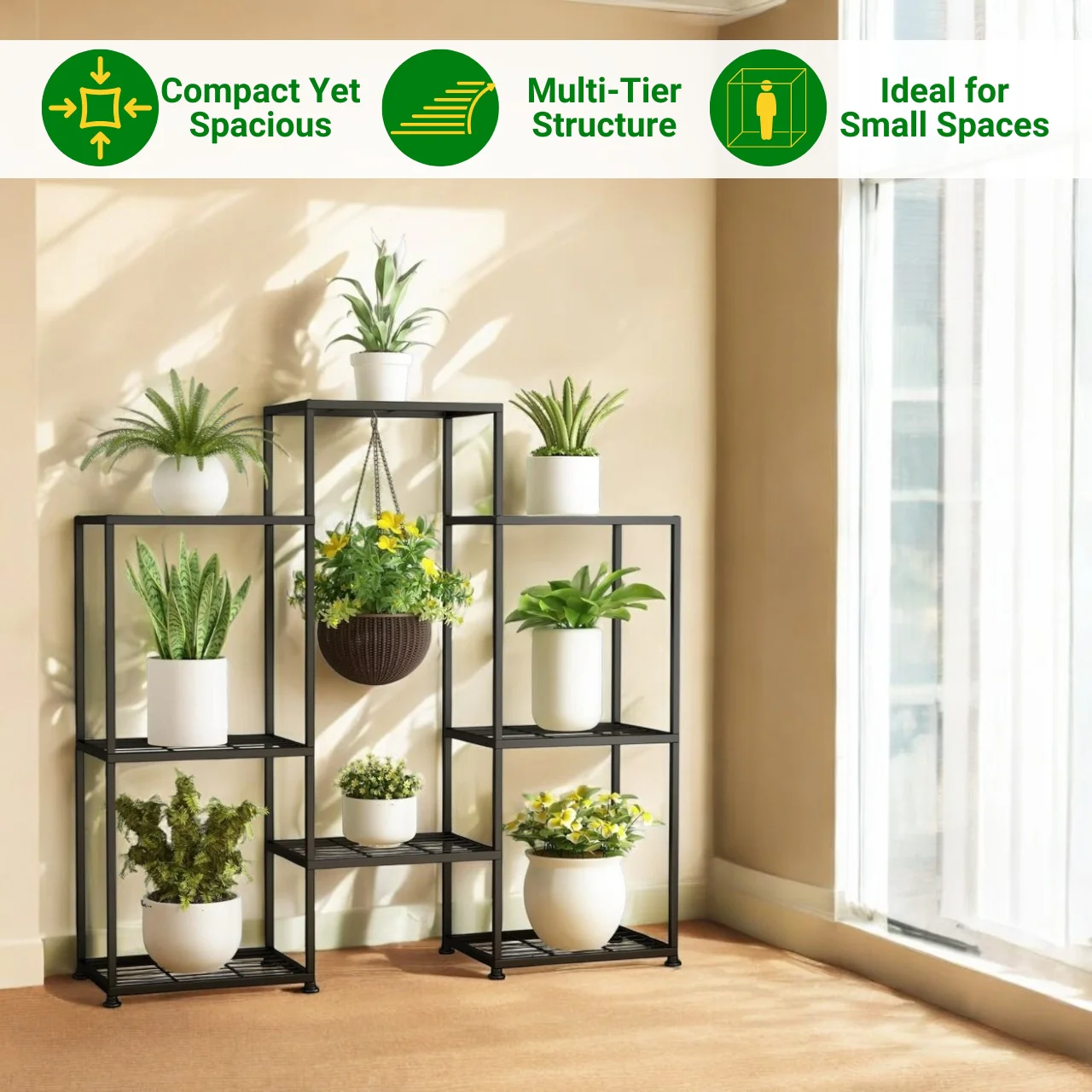 Andy Shelf Plant Stand – Modern 4-Tier Metal Display Rack - Image 5