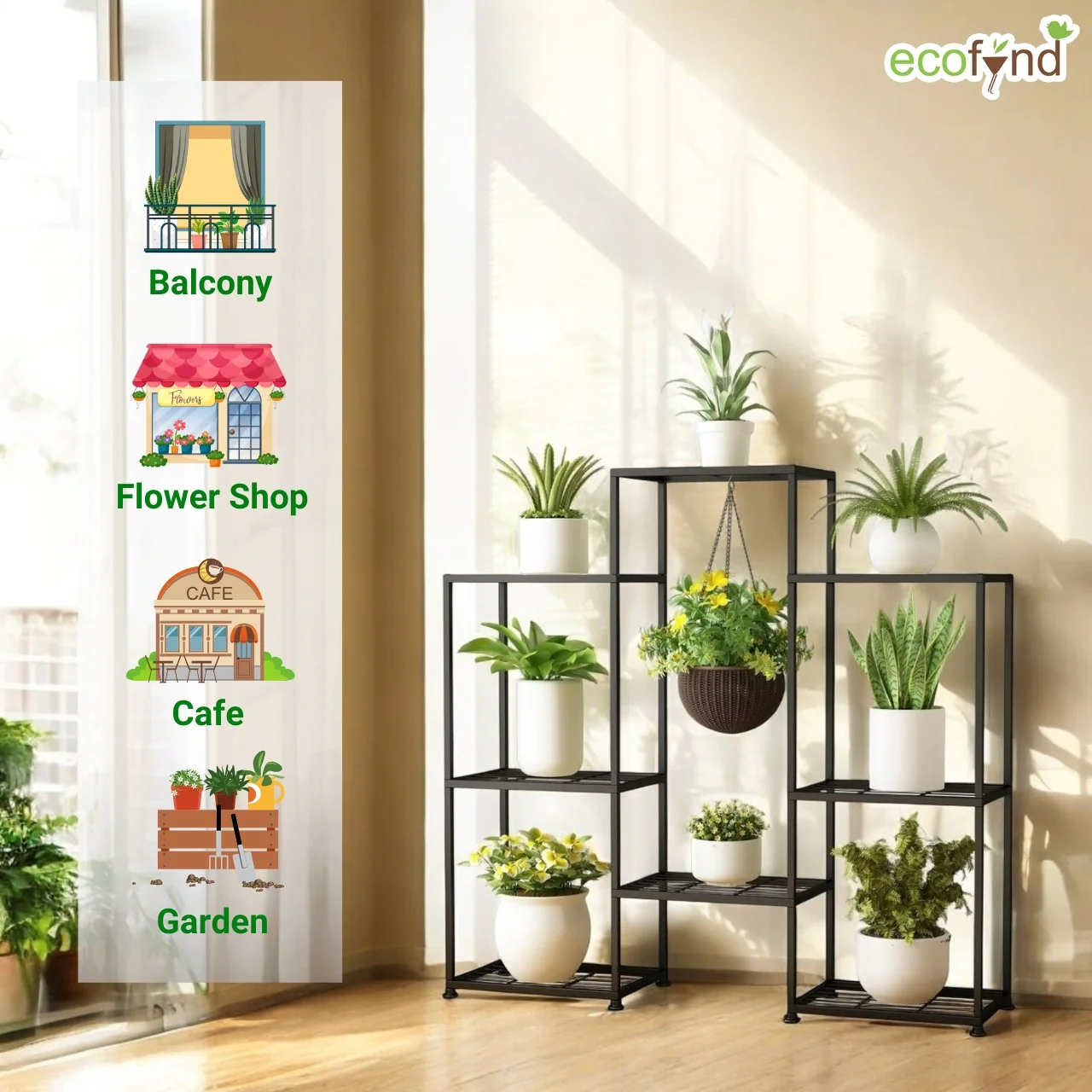 Andy Shelf Plant Stand – Modern 4-Tier Metal Display Rack - Image 7