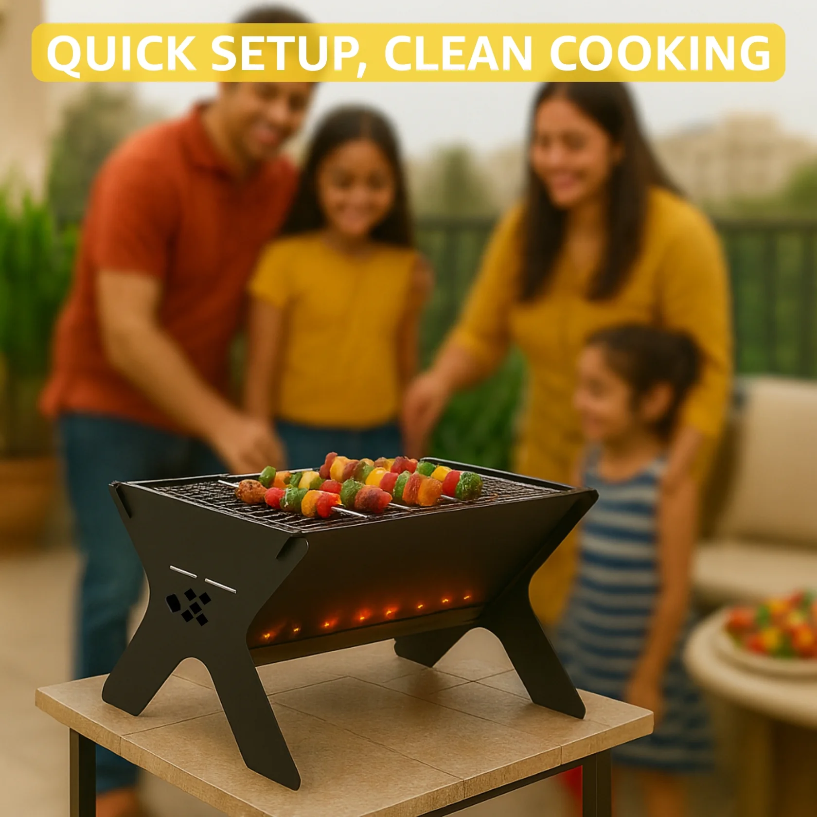 Portable Charcoal Barbeque Grill – High-Quality Net & Fast Setup - Image 5