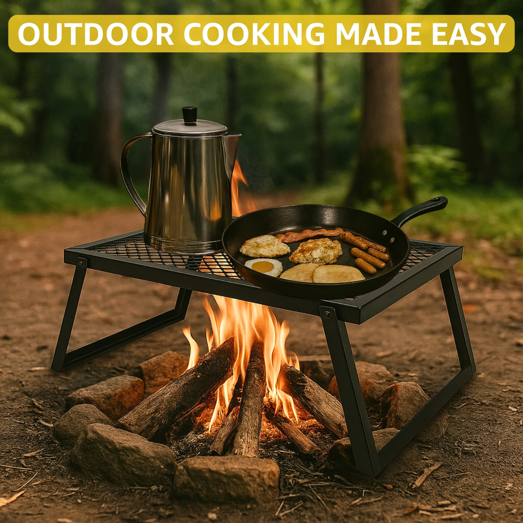 Foldable Metal Charcoal Grill – Portable, Heavy-Duty & Easy to Use - Image 6