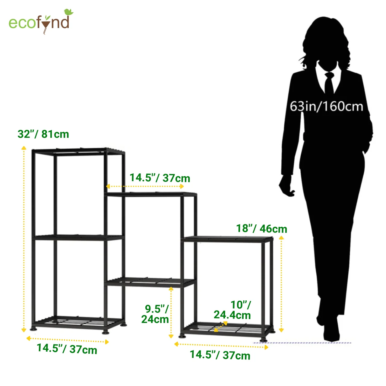 Brad 3-Tier Shelf Plant Stand — Metal Step Display - Image 4