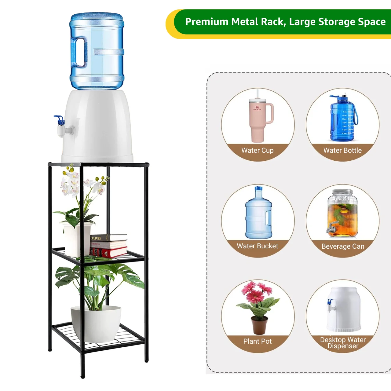 Ecofynd 3-Tier Utility Water Dispenser Stand – Black - Image 5