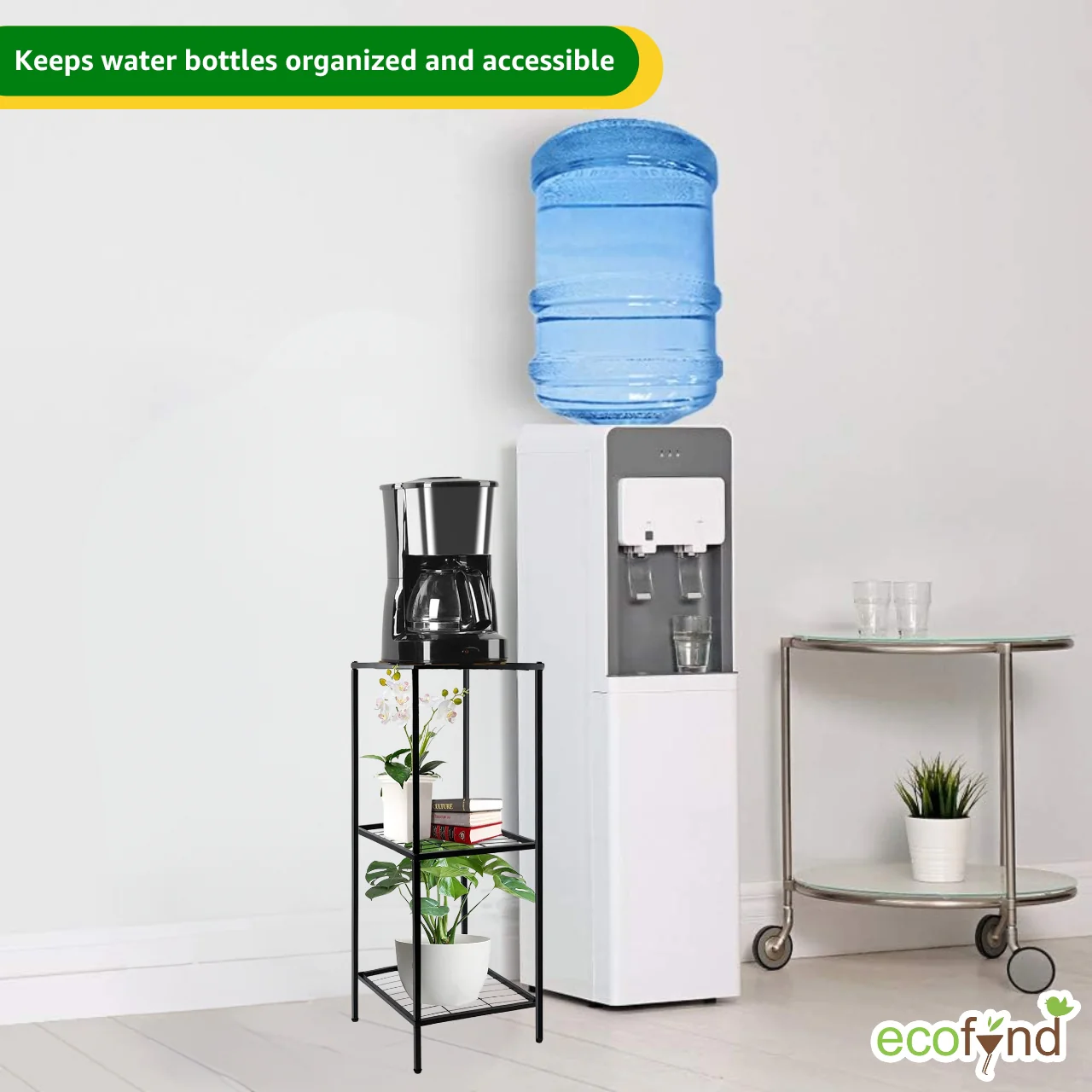 Ecofynd 3-Tier Utility Water Dispenser Stand – Black - Image 6