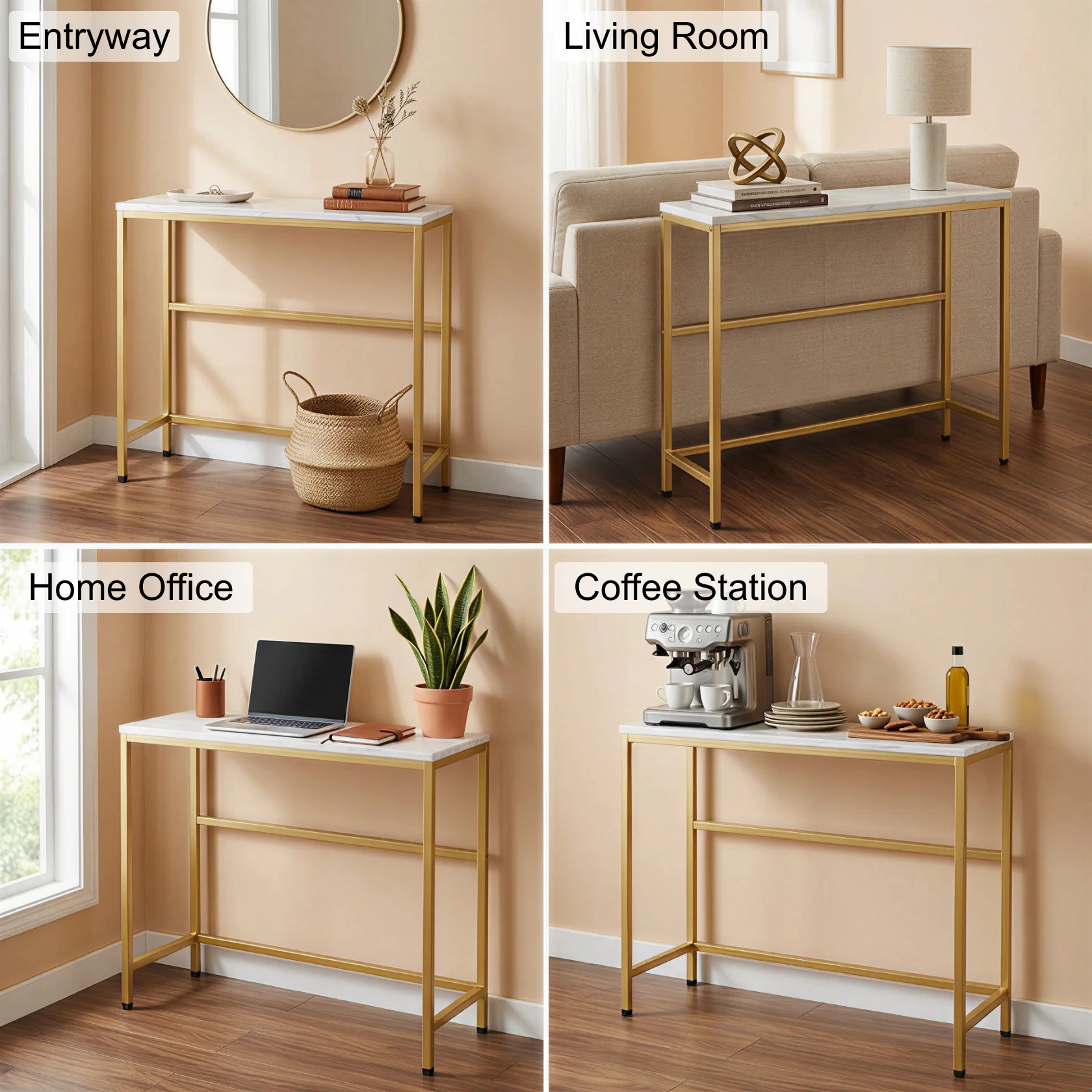 35 Inch 3 Tier Console Table - Image 8