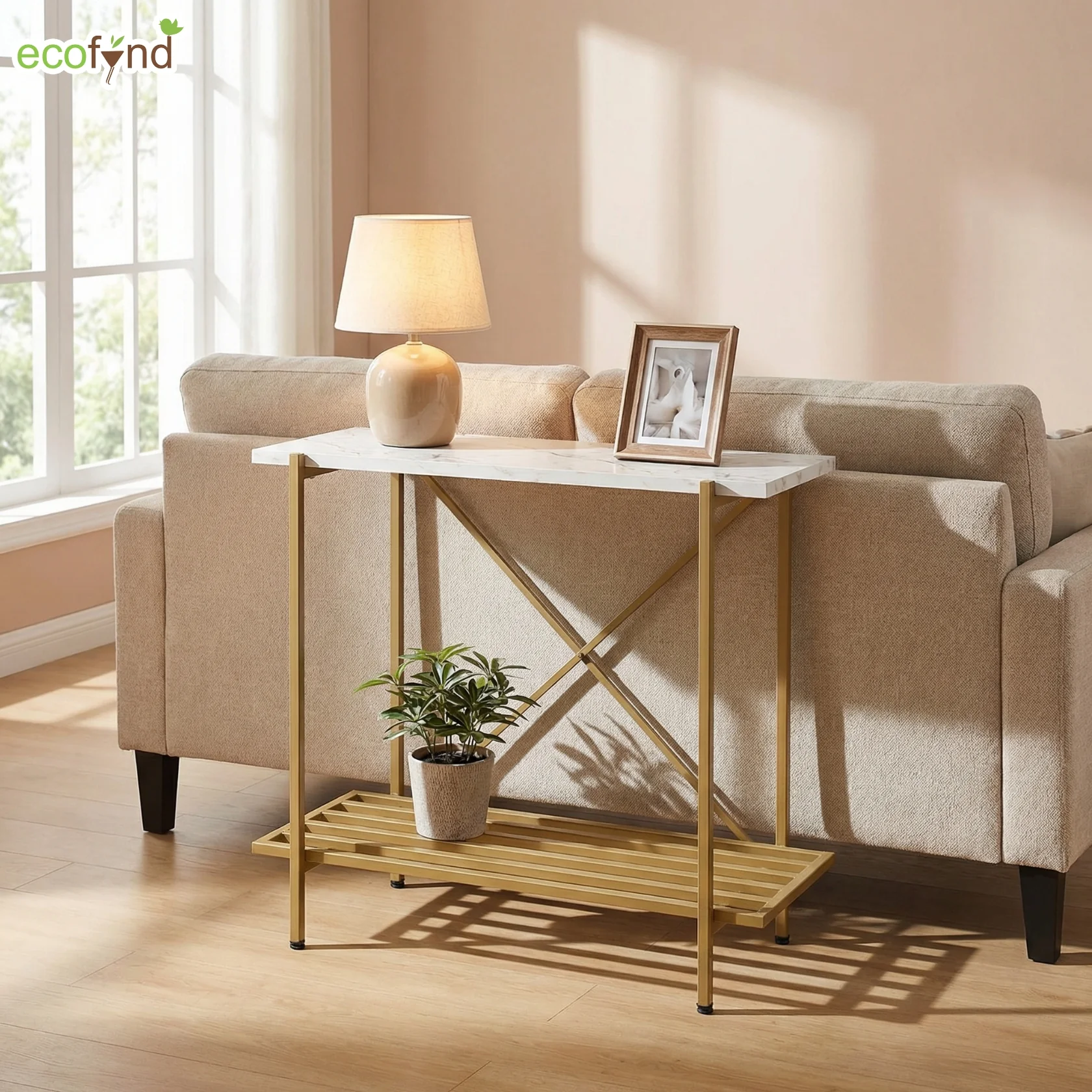 26 Inch 2 Tier Console Table - Image 5