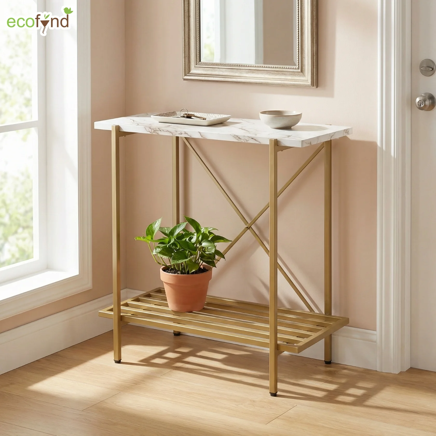 26 Inch 2 Tier Console Table - Image 6