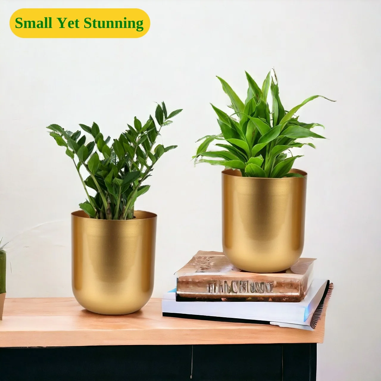 Succulent Gold Metal Plant Pot - Image 5
