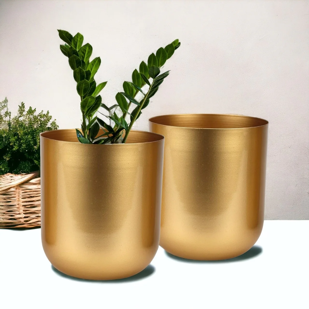 Succulent Gold Metal Plant Pot - Image 7