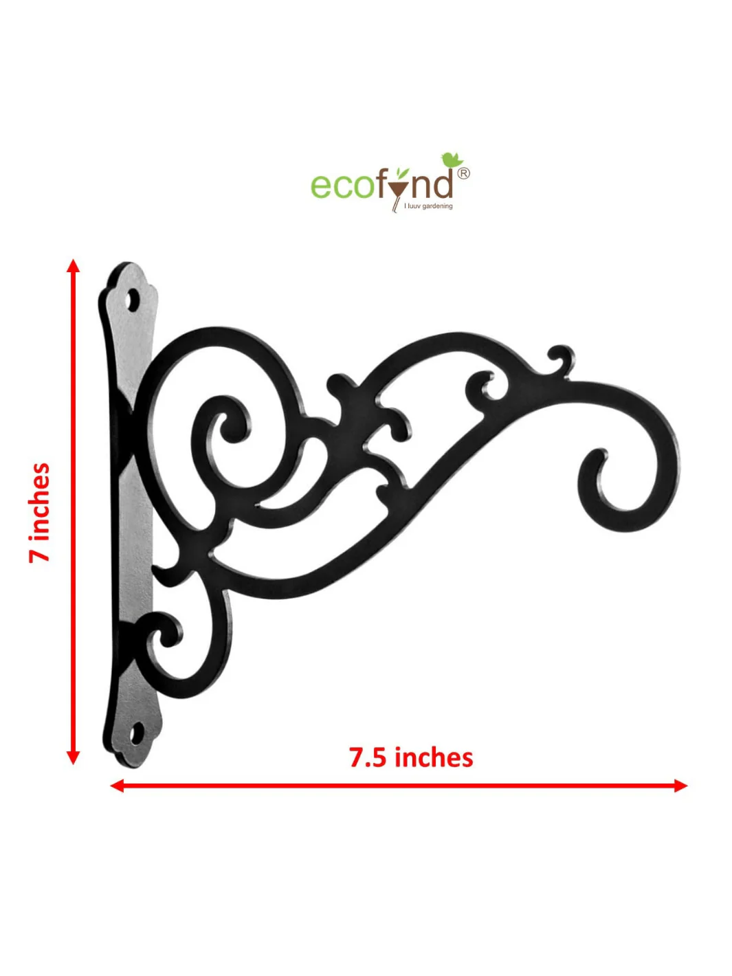 Metal Wall Plant Bracket Black - Image 3