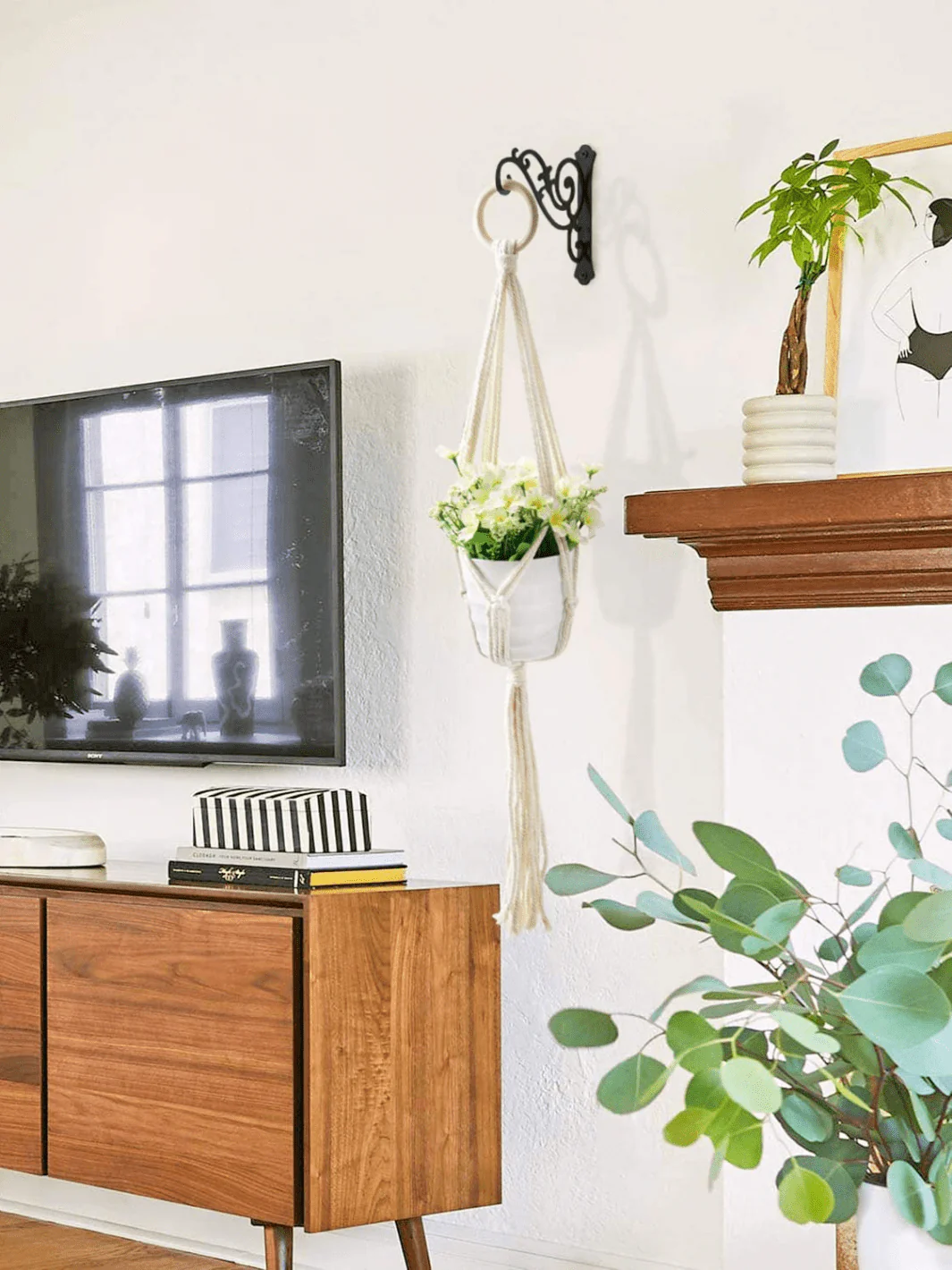 Metal Wall Plant Bracket Black - Image 6