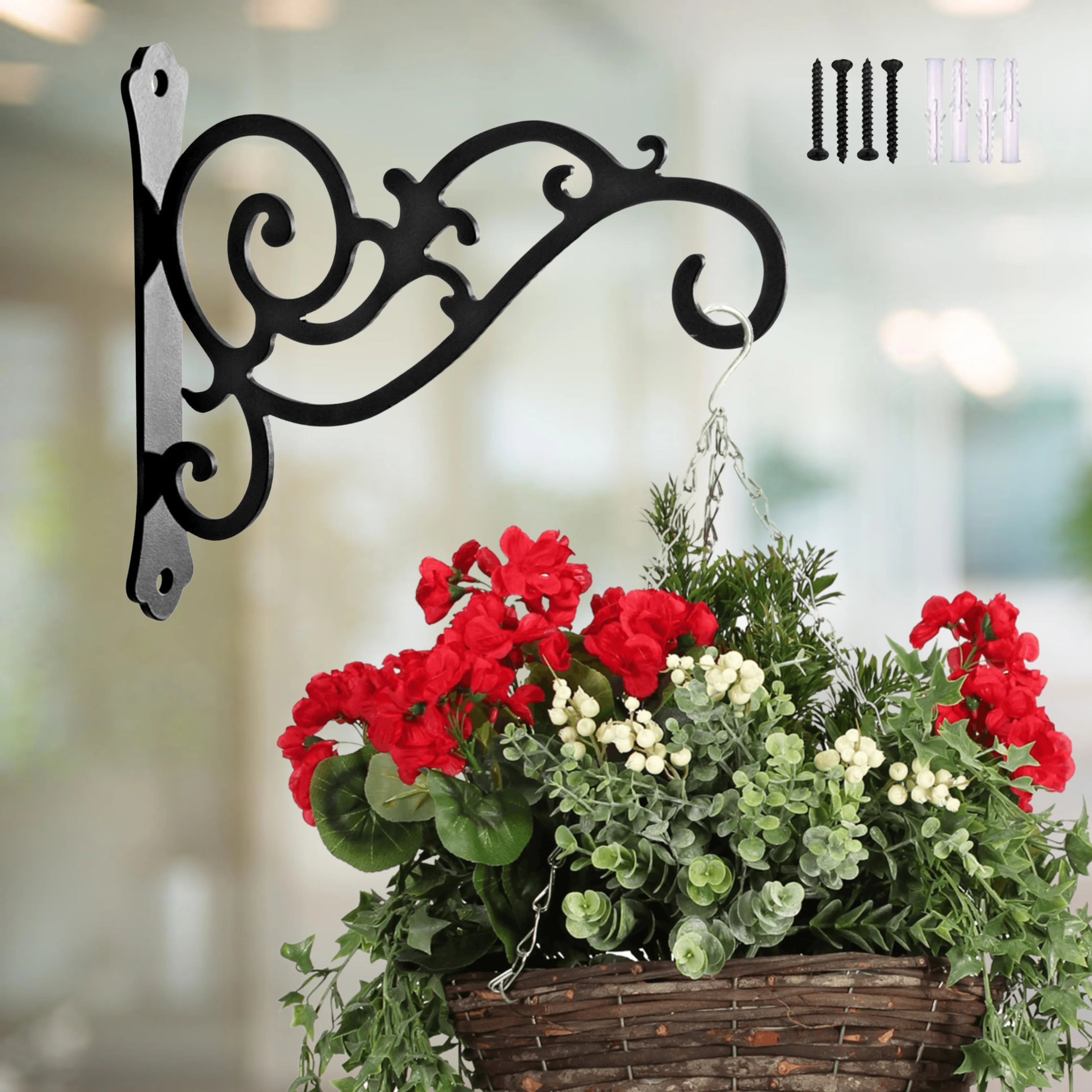 Metal Wall Plant Bracket Black - Image 7