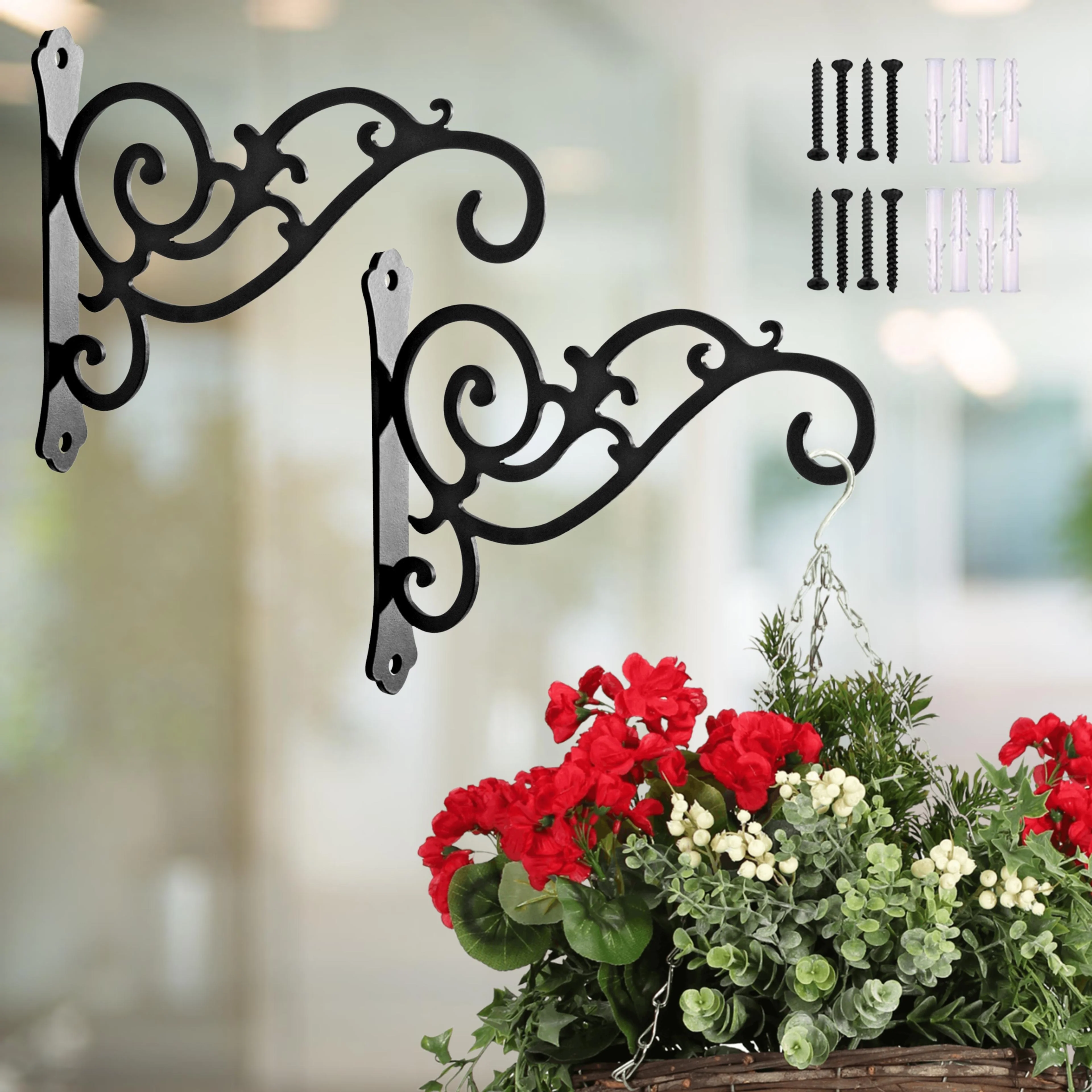 Metal Wall Plant Bracket Black - Image 8