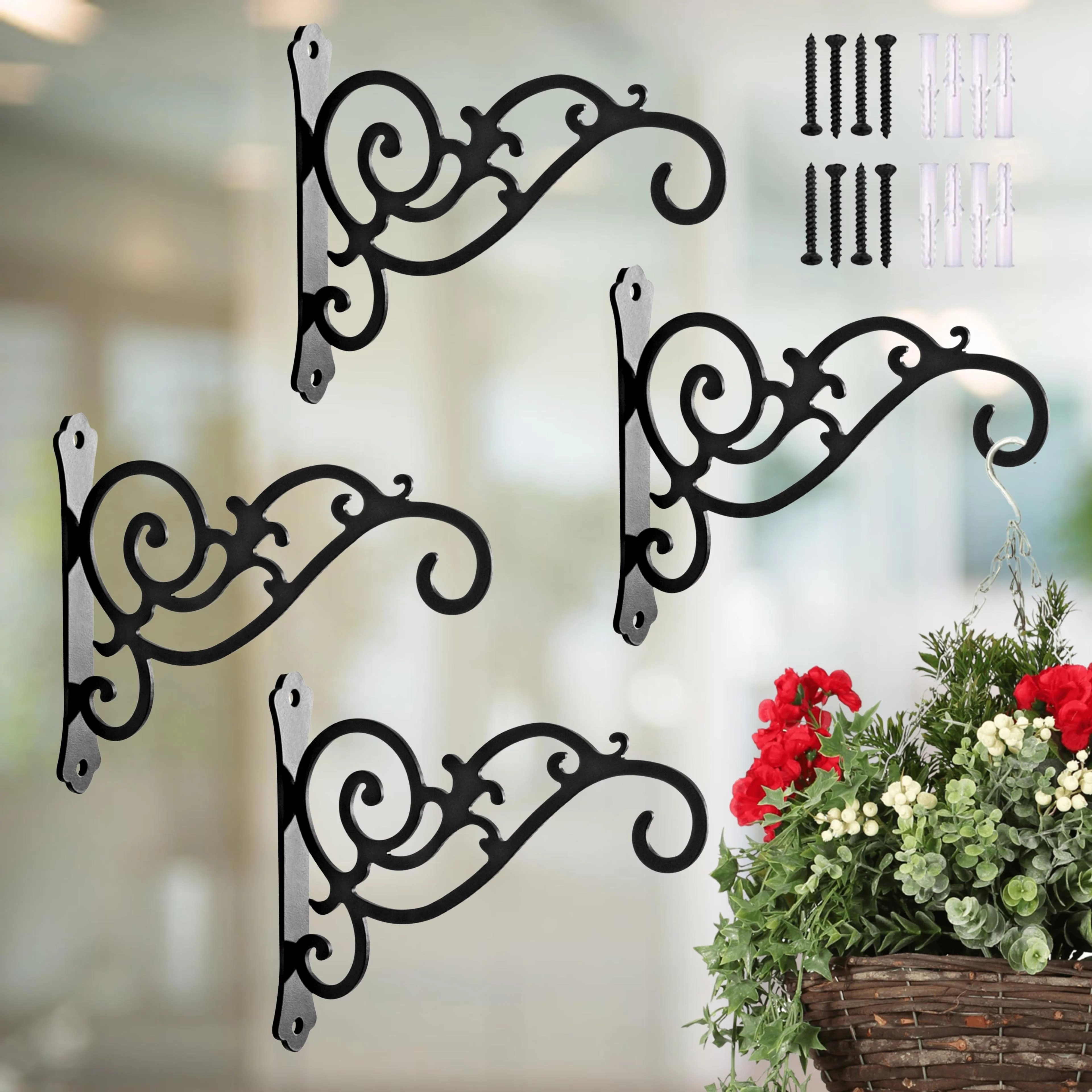 Metal Wall Plant Bracket Black - Image 9