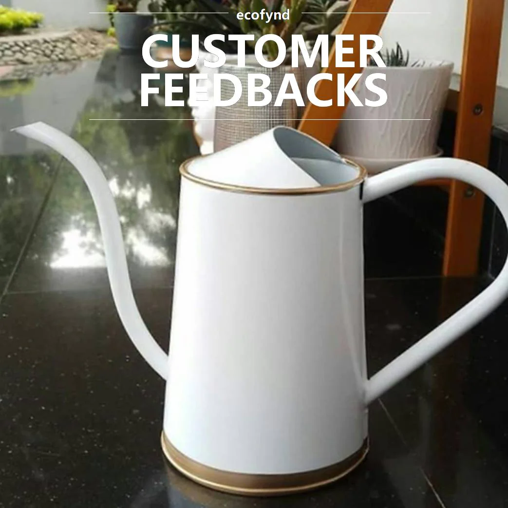 Ecofynd 1.5 L White Metal Watering Can – Long Spout & Rust-Resistant Design - Image 4