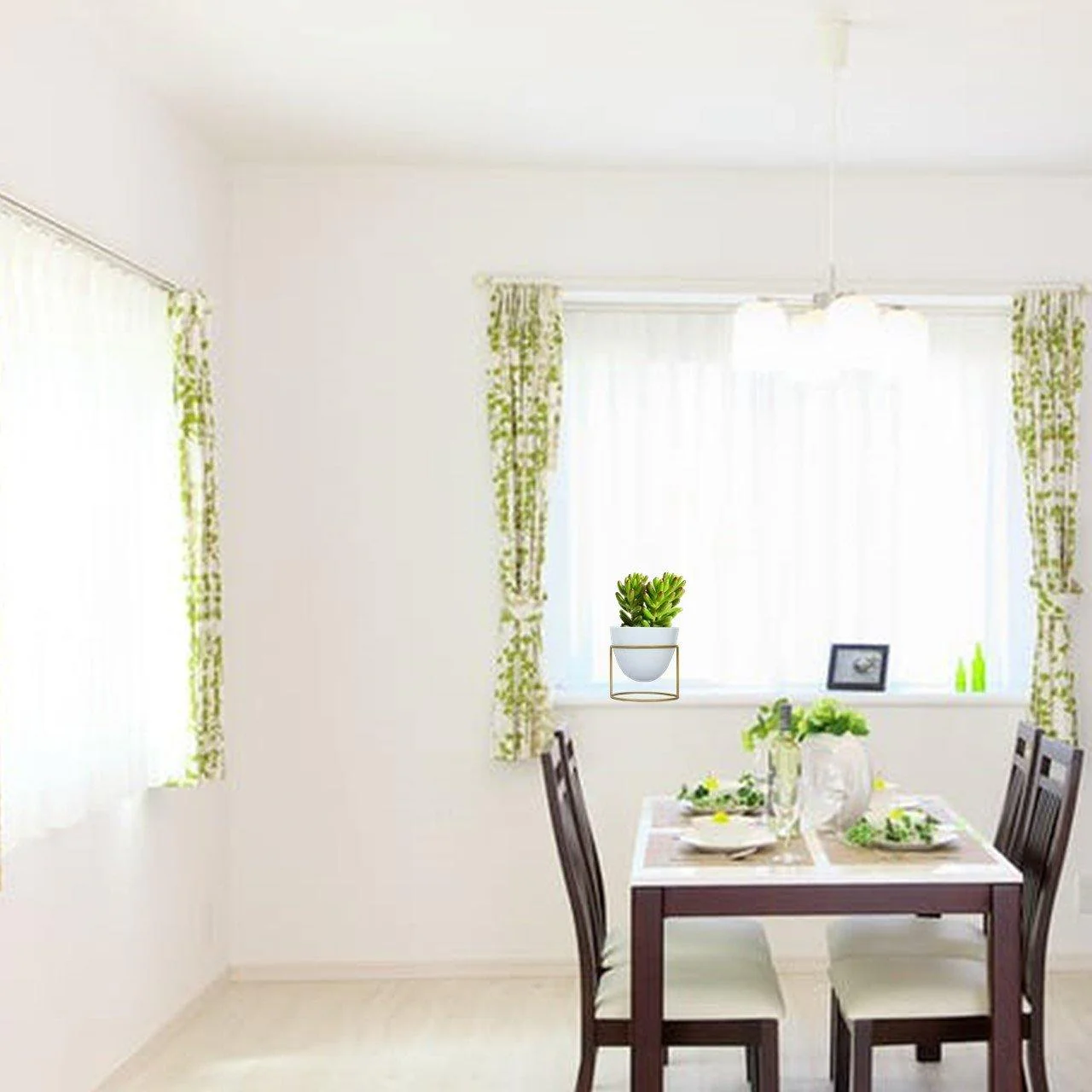 Alle White Metal Plant Pot with Stand (Set of 2) - Image 8