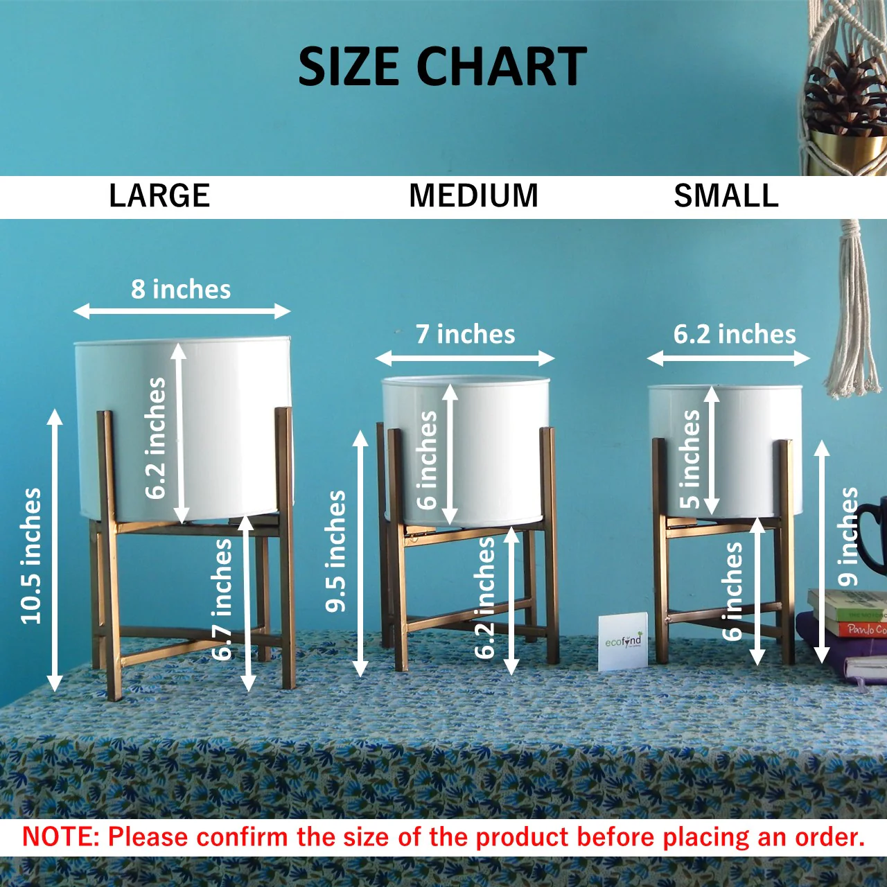 Centuria White Metal Plant Pot (Set of 3) - Image 3