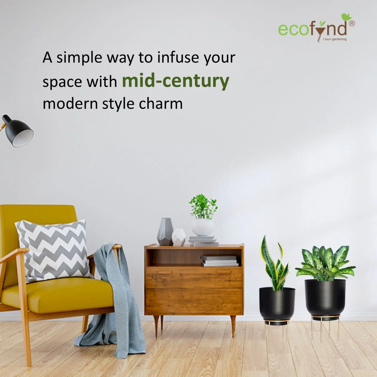 Eva Black Metal Plant Pot with Stand (Set of 2) - Image 8