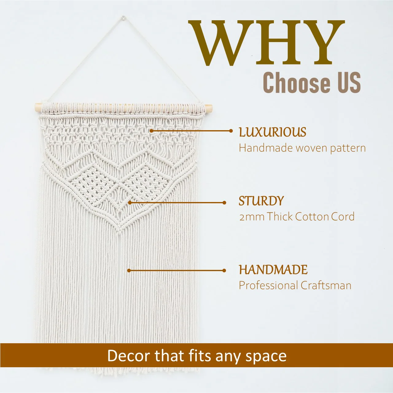 Macrame Boho Wall Hanging - Image 5