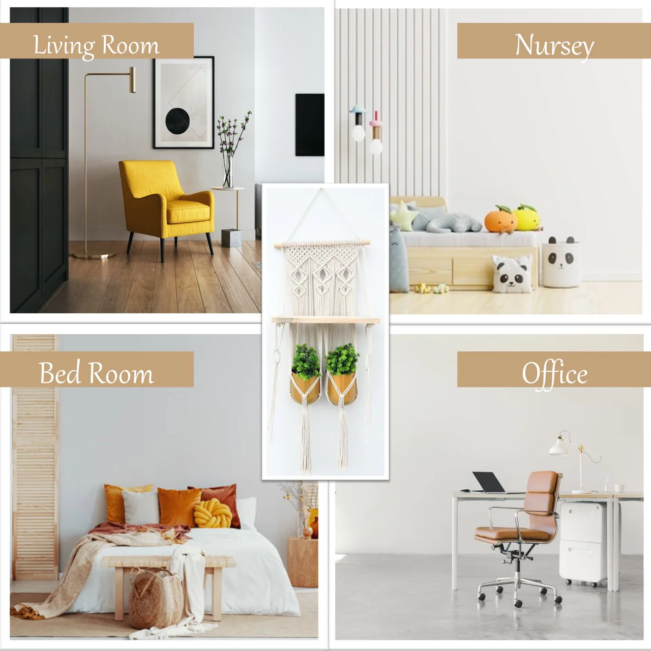 Double Macrame Hanging Shelf - Image 6