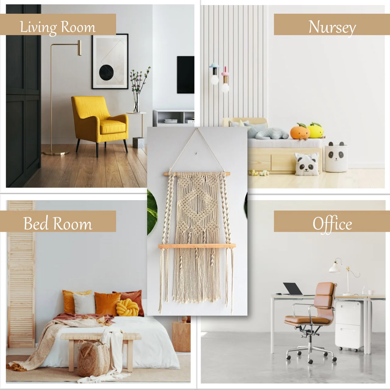 Single Macrame Hanging Shelf - Image 6