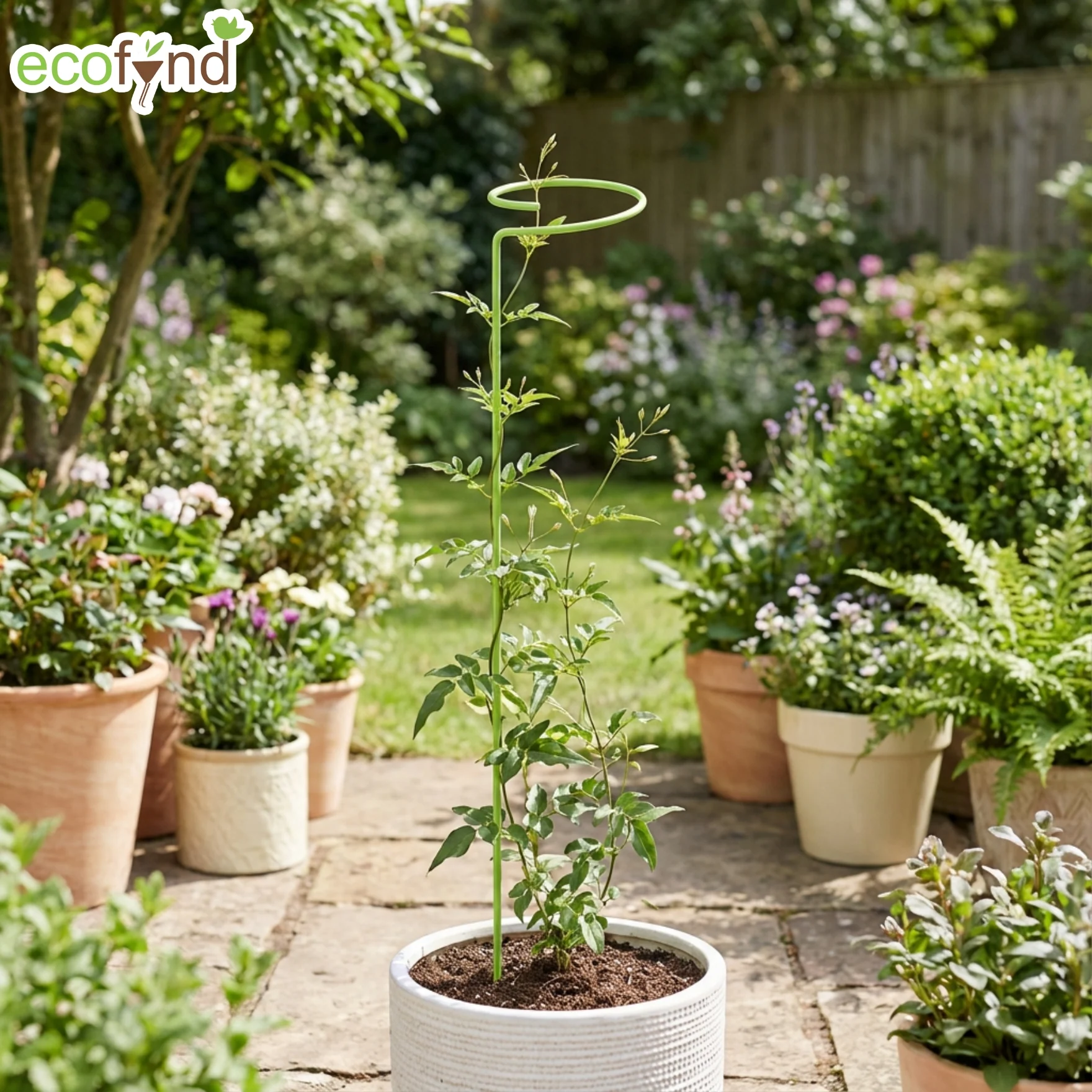 Light Green Metal Plant Trellis – 18 Inch Rust-Resistant Stake - Image 6