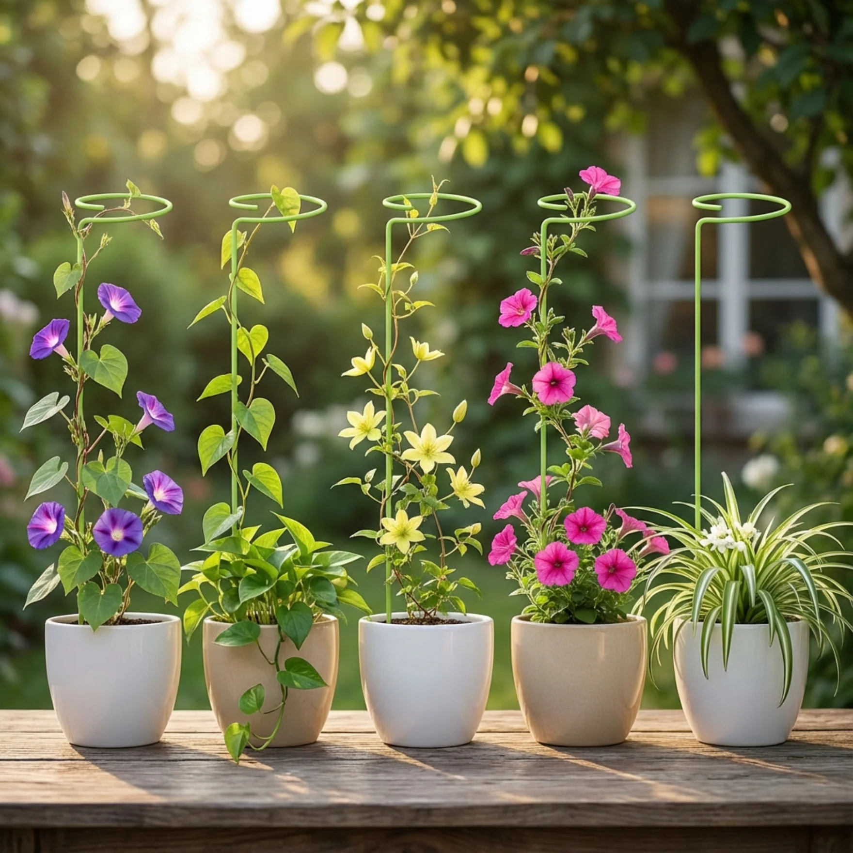 Light Green Metal Plant Trellis – 18 Inch Rust-Resistant Stake - Image 8