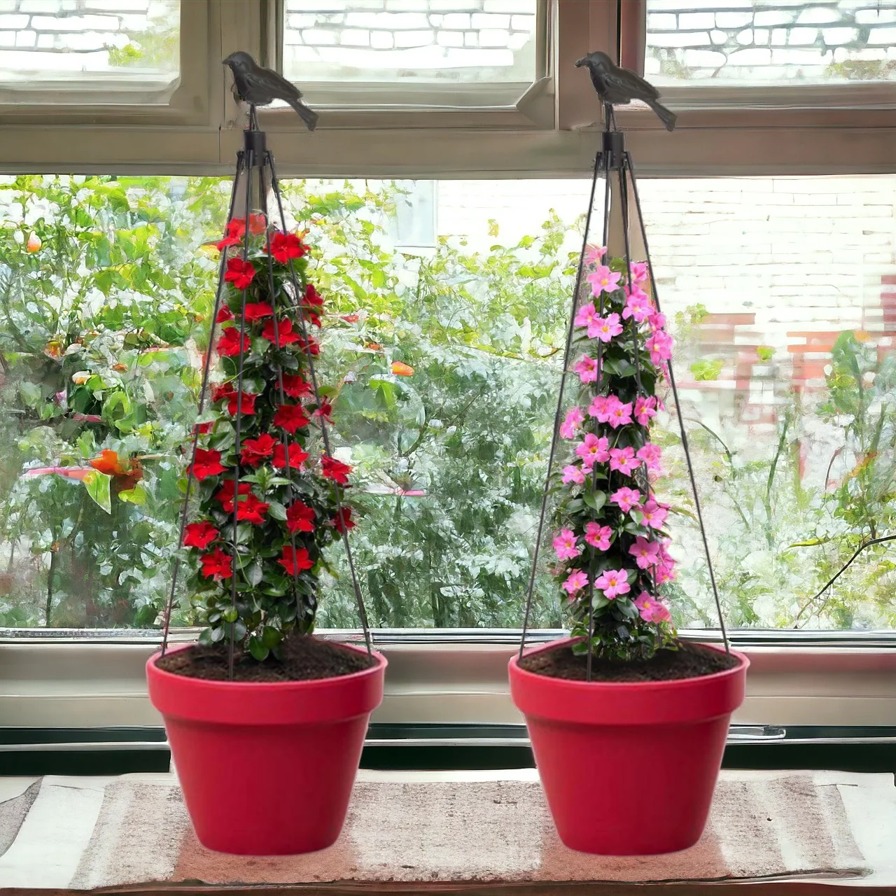 Obelisk Trellis with Bird Top – Decorative Metal Plant Support for Vines & Flowers - Image 3