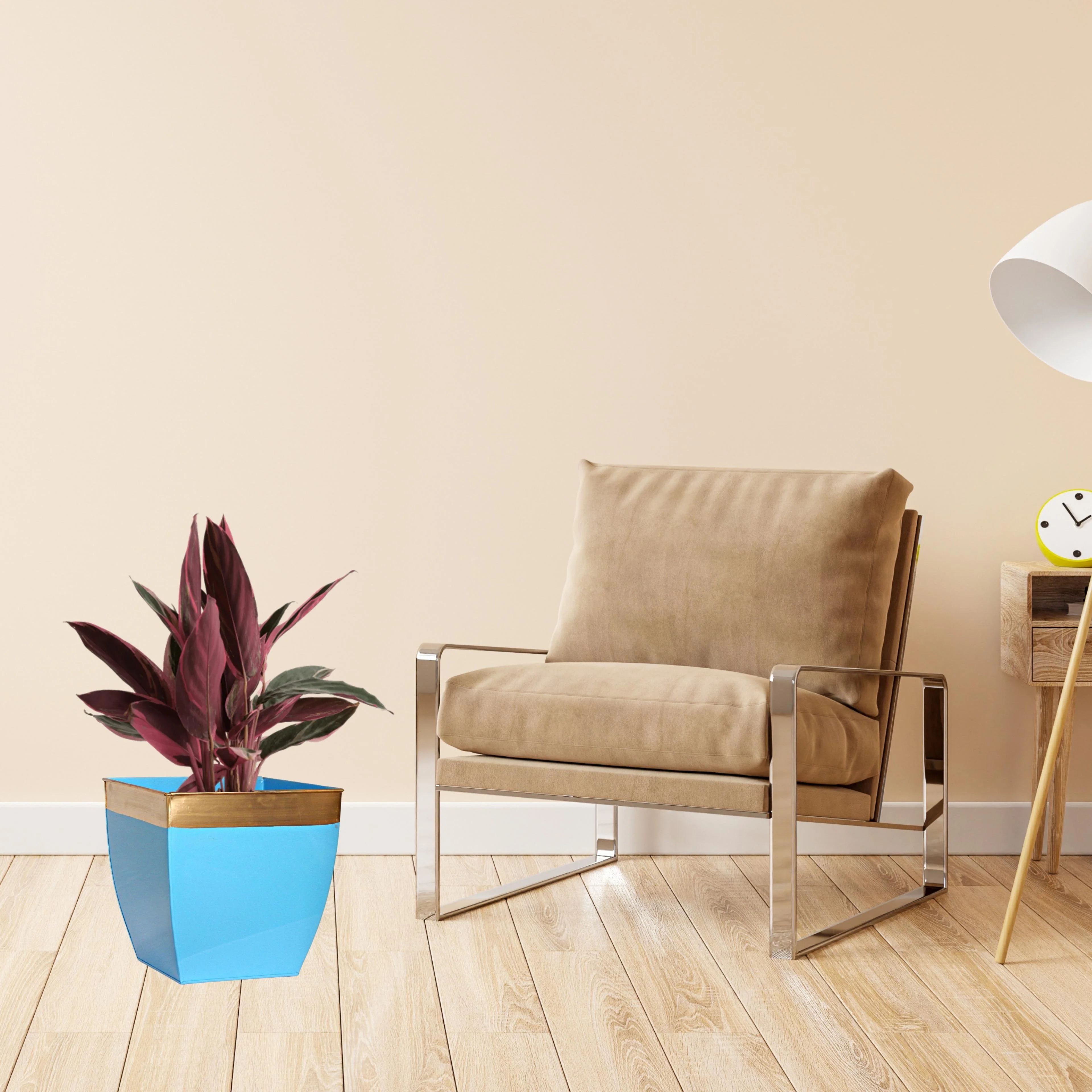 Midland 8” Metal Planter – Tapered Square | Blue - Image 7