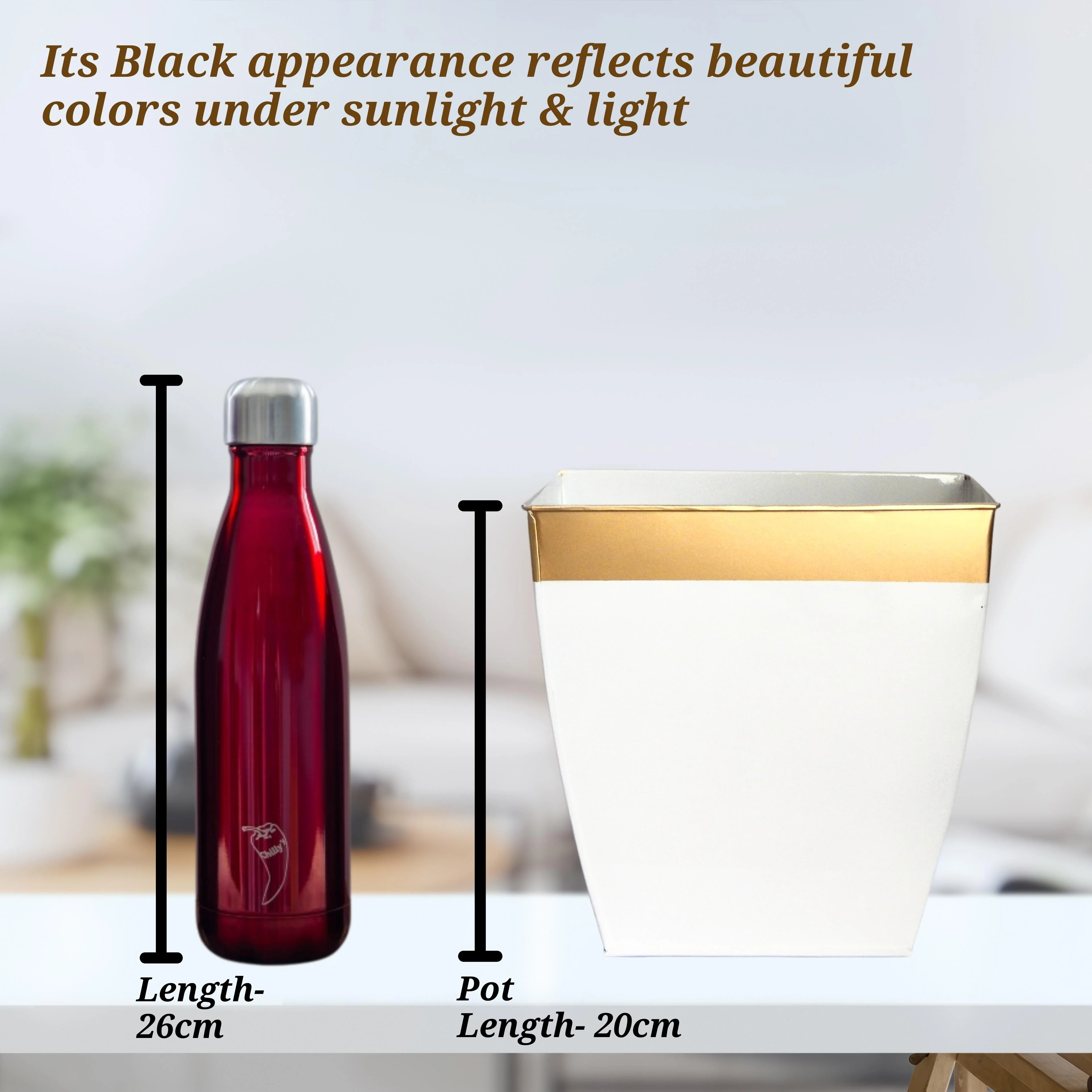 Midland 8” Metal Planter – Tapered Square | White - Image 3