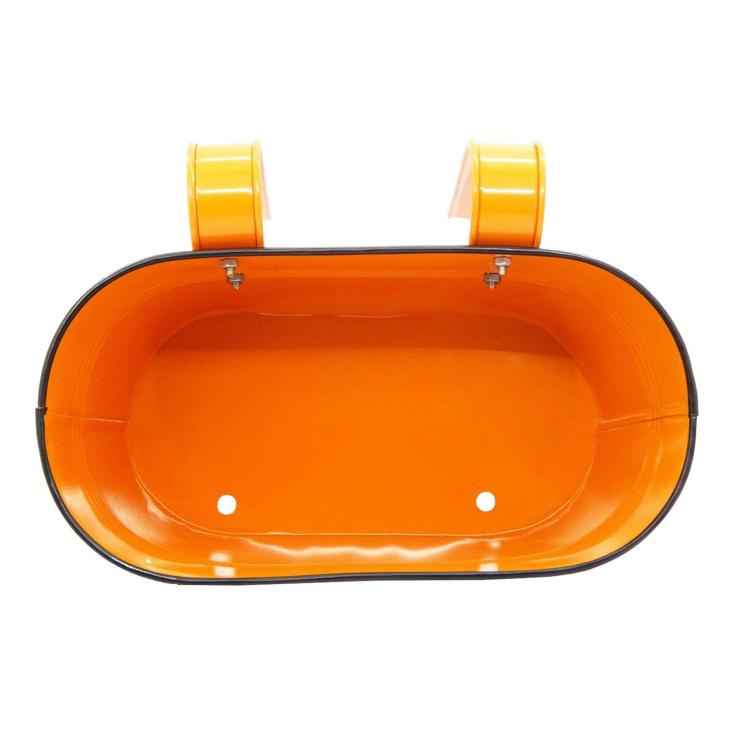 Oval Orange/Black 10" Balcony Railing Planter - Image 6