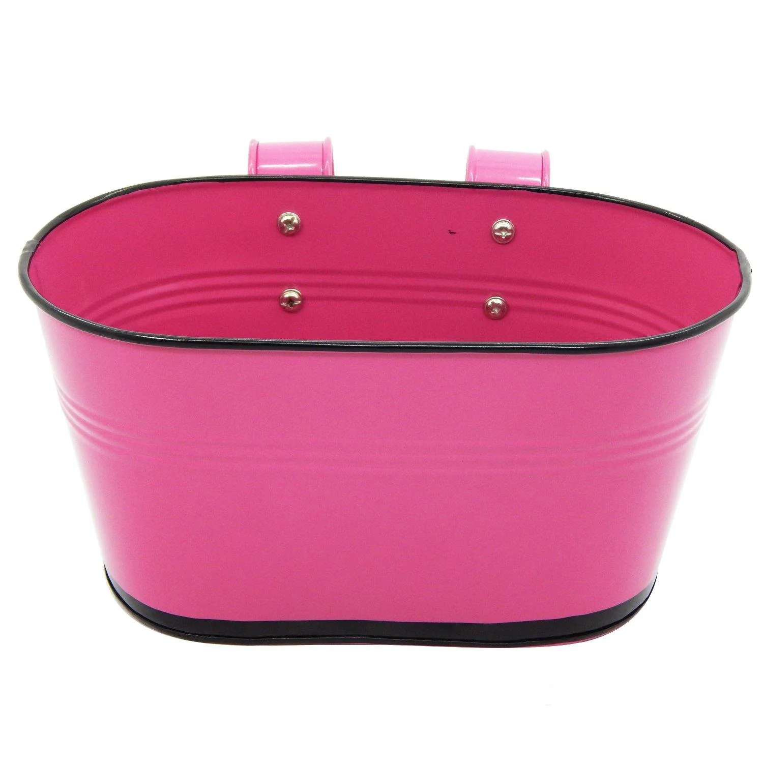 Oval Pink/Black 10" Balcony Railing Planter - Image 7