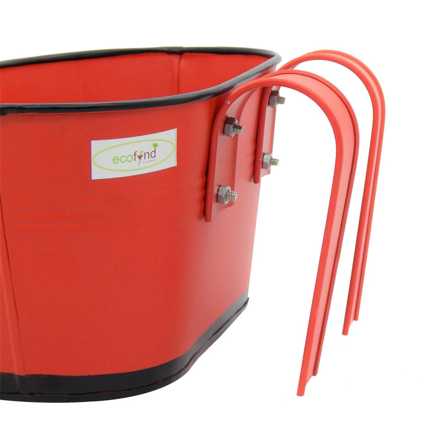 Oval Red/Black 10" Balcony Railing Planter - Image 6