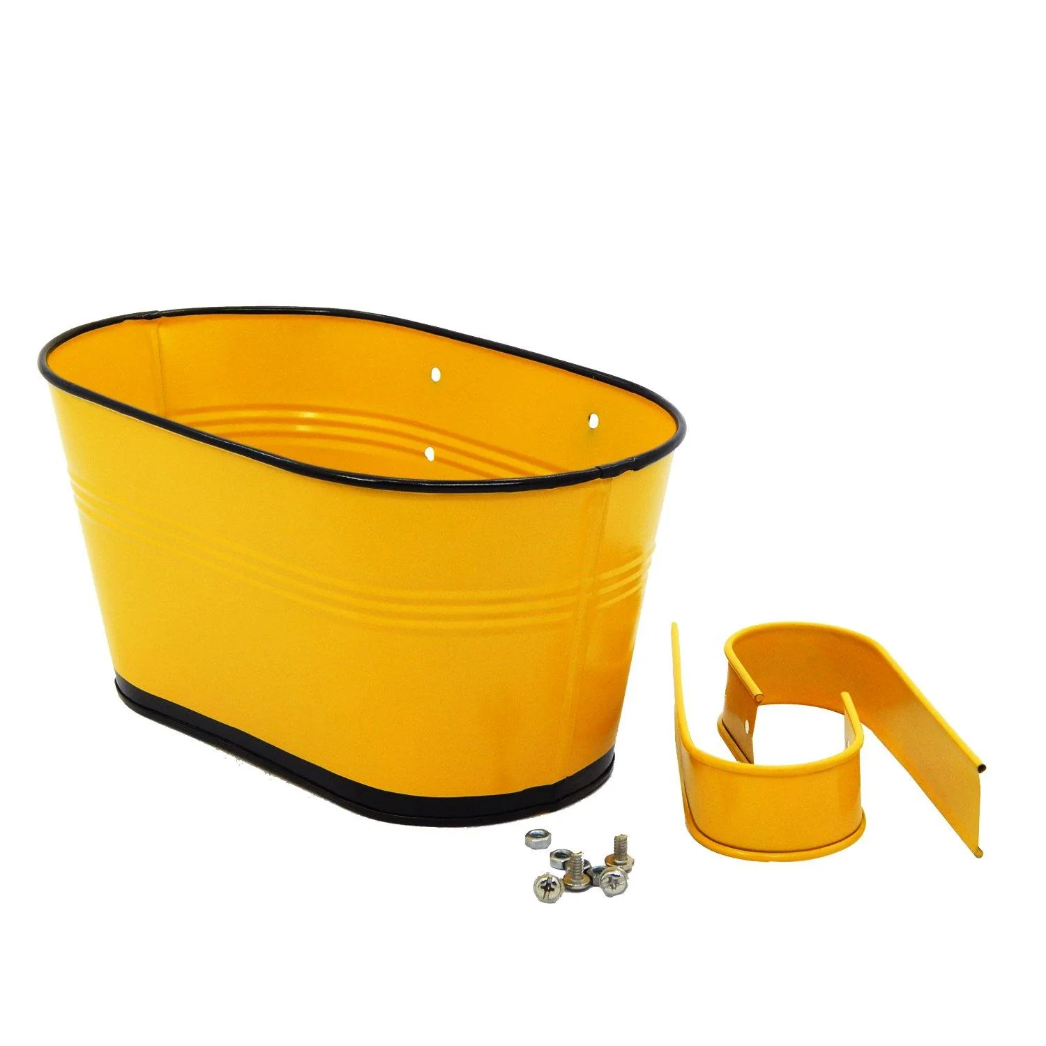 Oval Yellow/Black 10" Balcony Railing Planter - Image 4