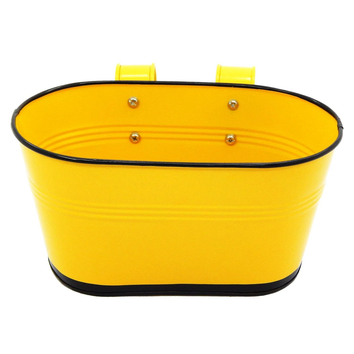 Oval Yellow/Black 10" Balcony Railing Planter - Image 7