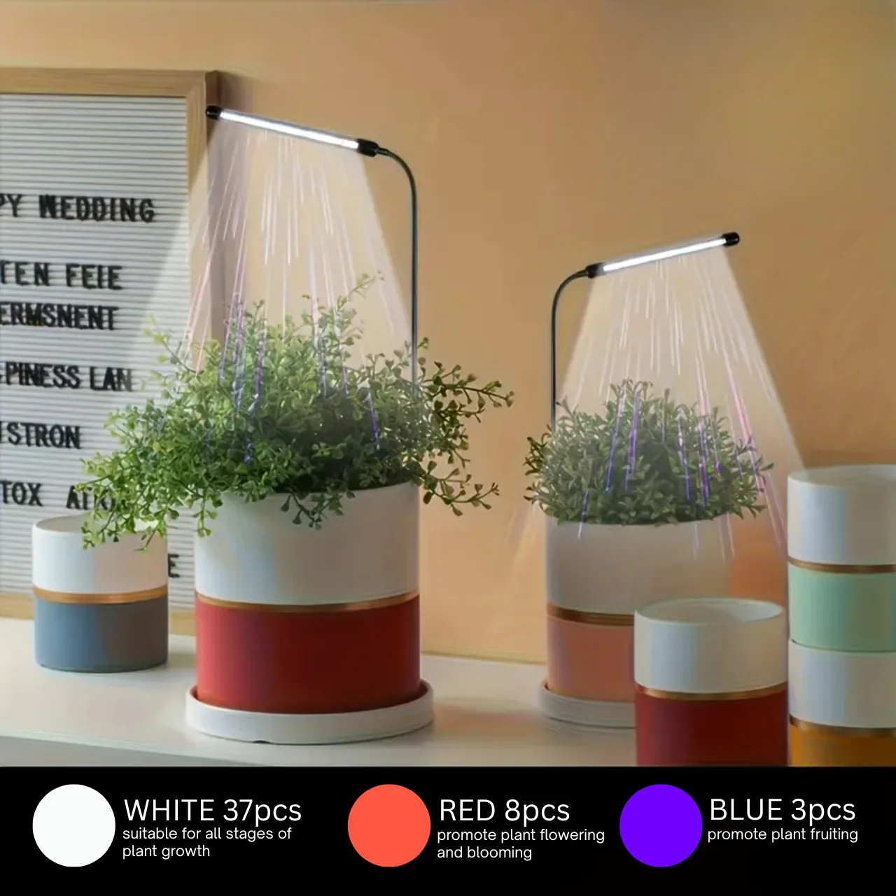 Kaira LED Grow Light – 3/9/12H Timer, Full Spectrum Lamp - Image 4