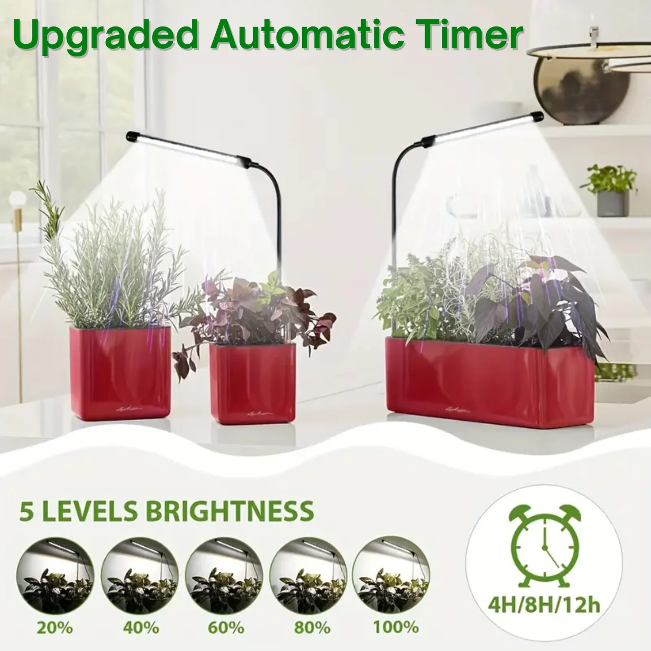 Kaira LED Grow Light – 3/9/12H Timer, Full Spectrum Lamp - Image 5