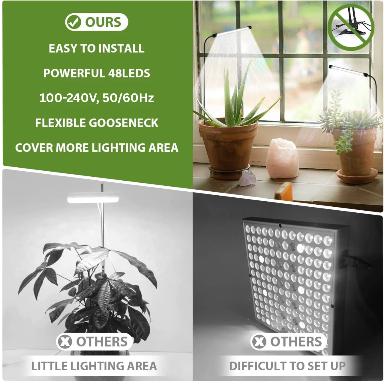 Kaira LED Grow Light – 3/9/12H Timer, Full Spectrum Lamp - Image 7