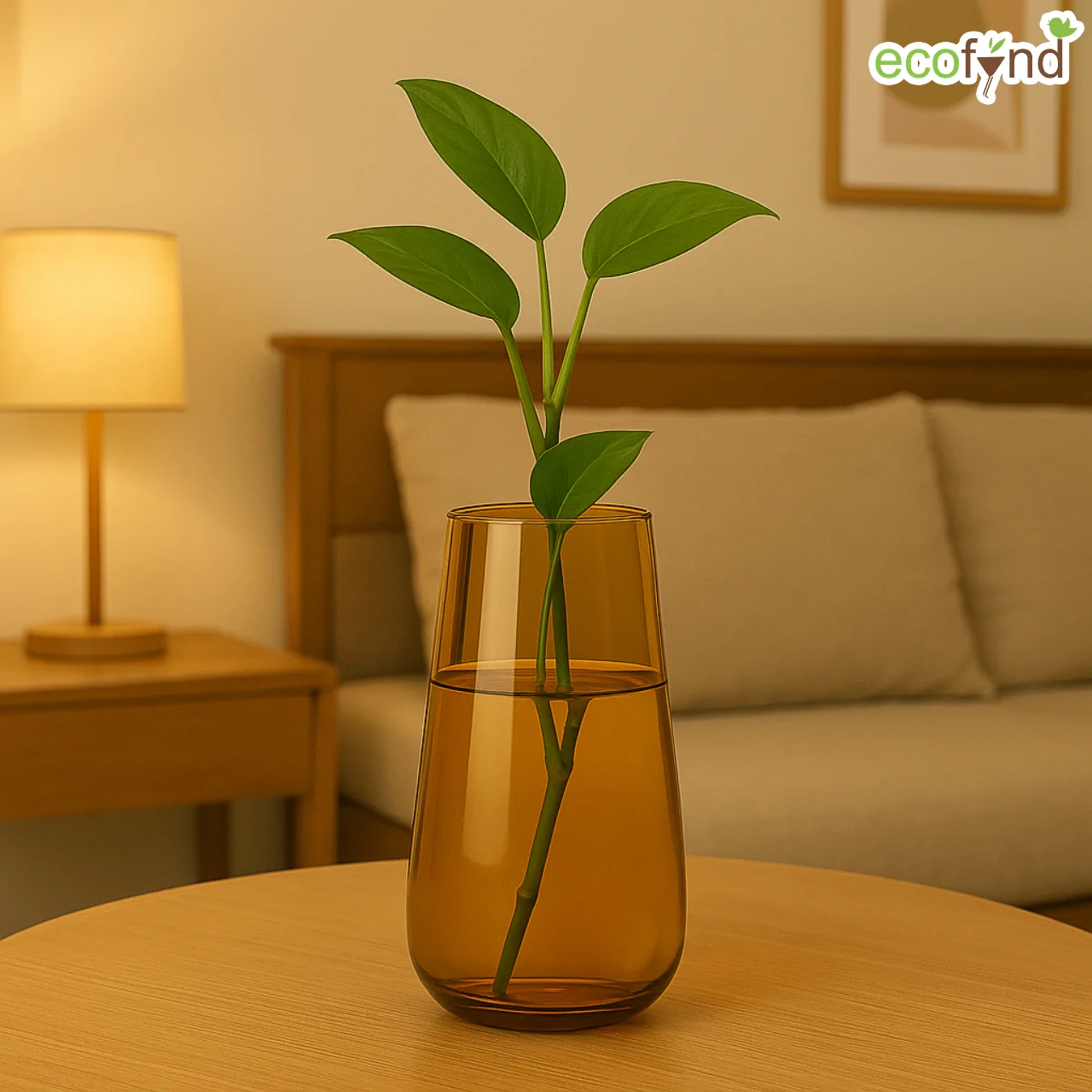 Glass Vase for Flowers & Décor – Hourglass Shaped | Golden Tint - Image 6