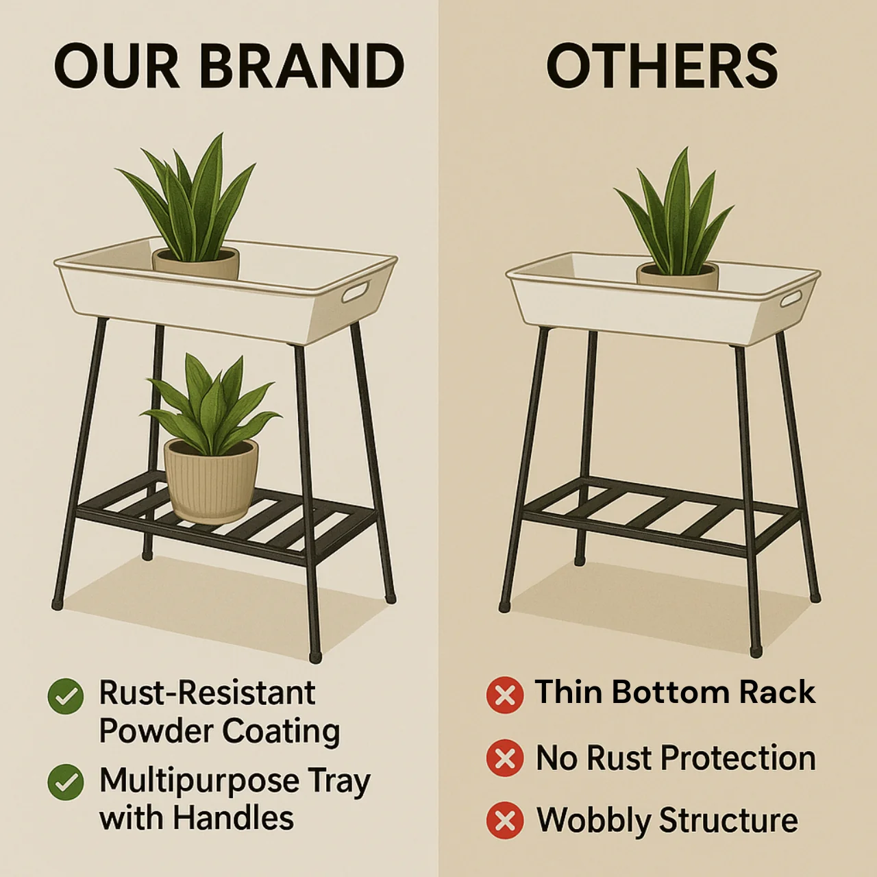 Contemporary Storage Stand with Dual Design - Dual Tone Black & White - Image 3