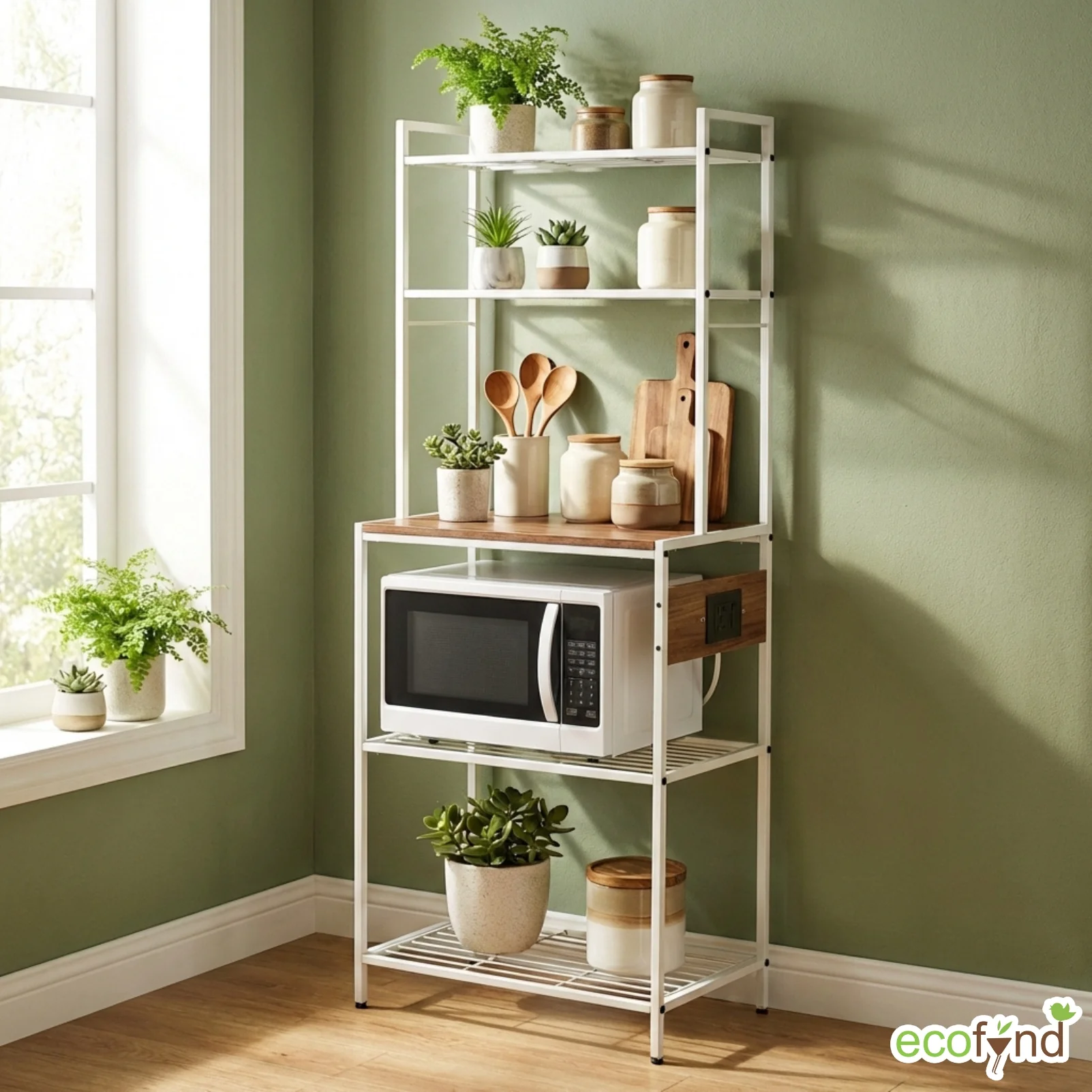 5-Tier Storage Rack with Electricity Board for Kitchen Organizer - Image 6