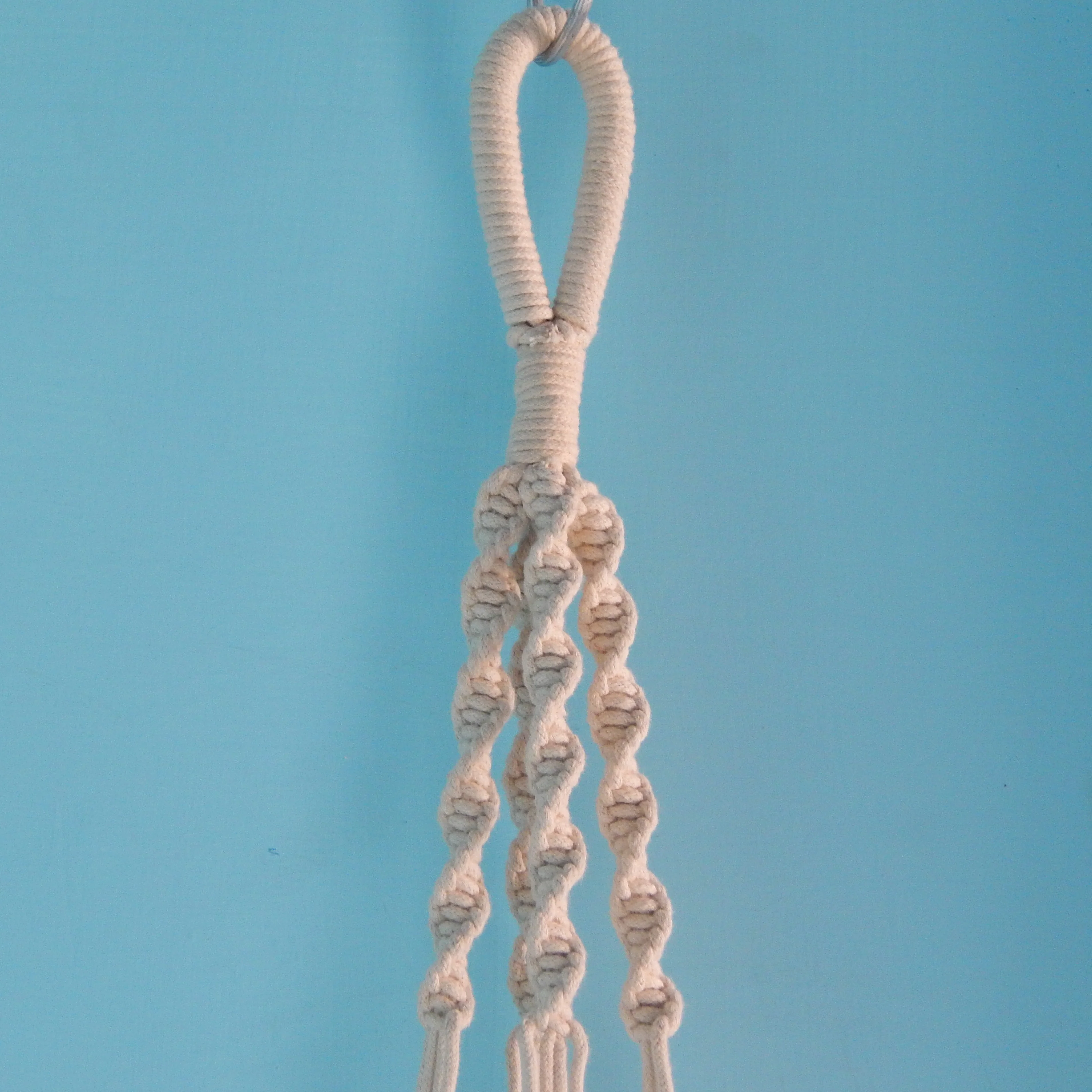 Macrame Cotton Plant Hanger with Beads - Image 3