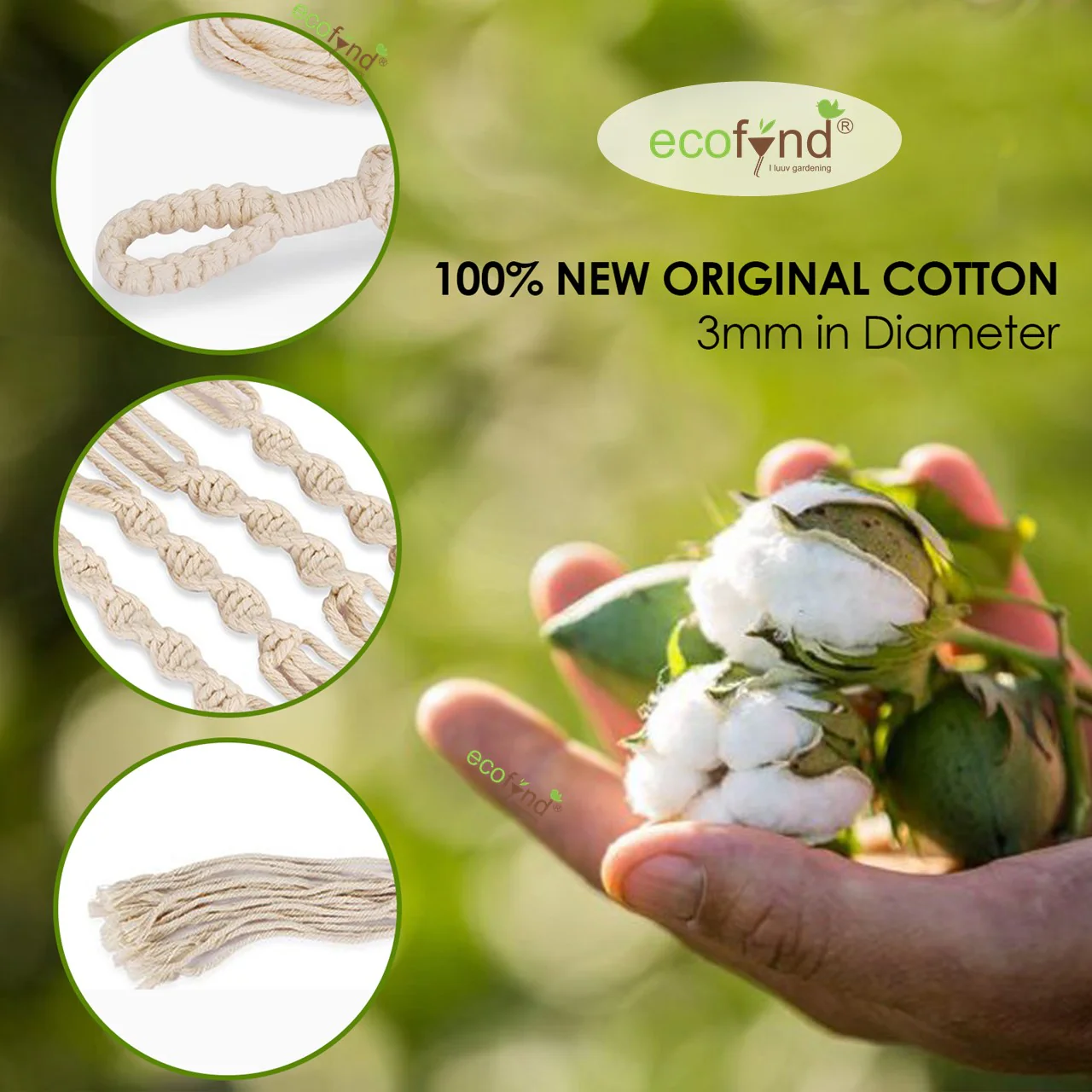 Macrame Cotton Plant Hanger with Beads - Image 7