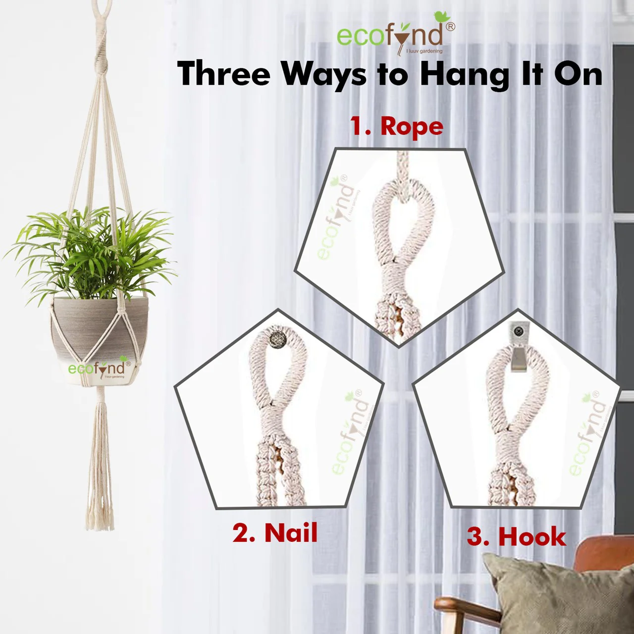 Minimalist Macrame Plant Hanger - Image 6