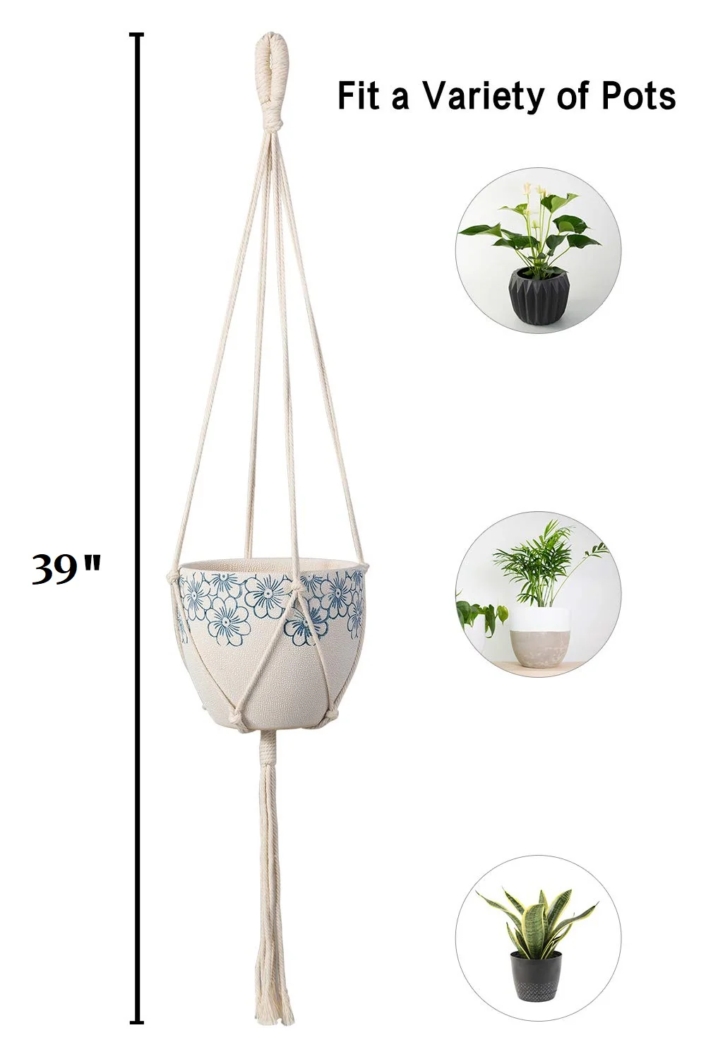 Minimalist Macrame Plant Hanger (Set of 2) - Image 3