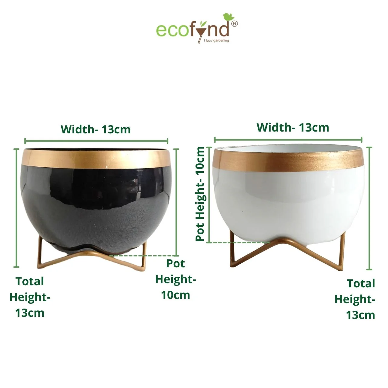 Metal Planter Pot with Gold Stand - Image 3