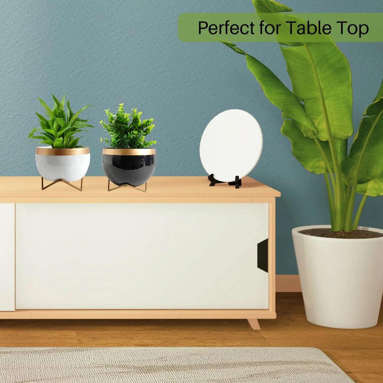 Metal Planter Pot with Gold Stand - Image 6