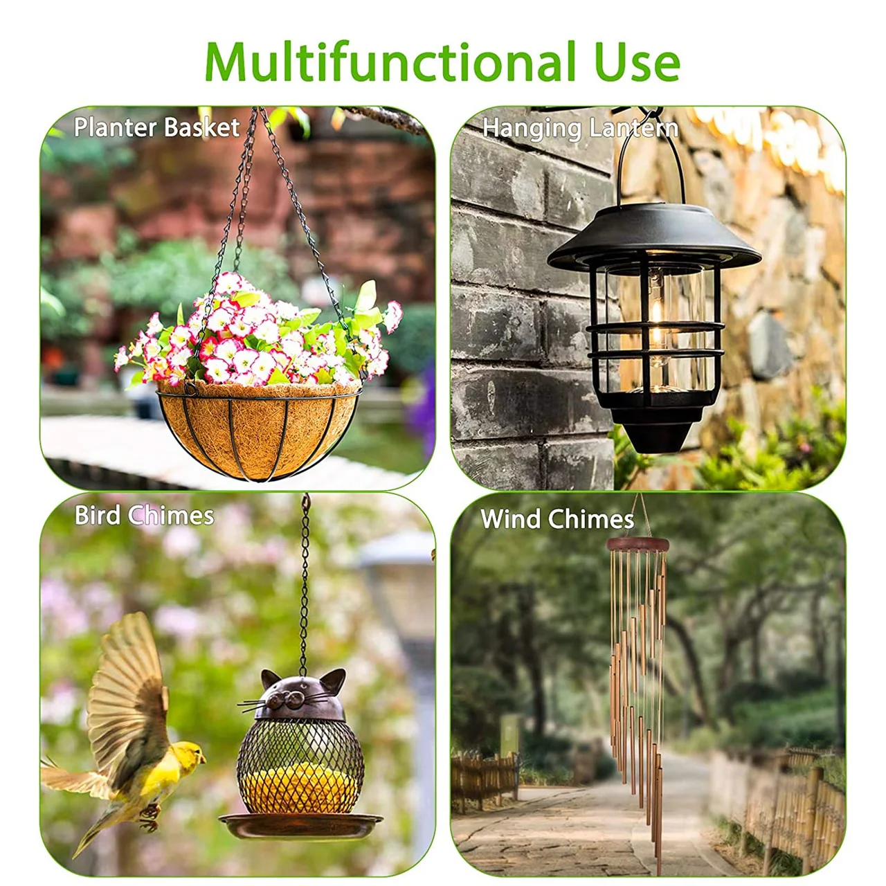 Golden Finish Aluminium Wall Plant Bracket – Heavy-Duty Long Hook - Image 5