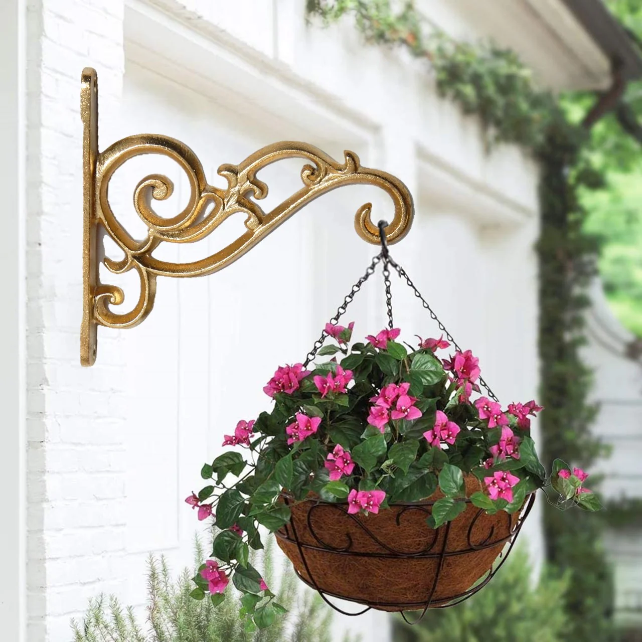 Golden Finish Aluminium Wall Plant Bracket – 30kg Heavy-Duty Hook - Image 7